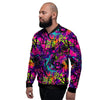 Graffiti Airbrush Print Men's Bomber Jacket-grizzshop