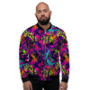 Graffiti Airbrush Print Men's Bomber Jacket-grizzshop