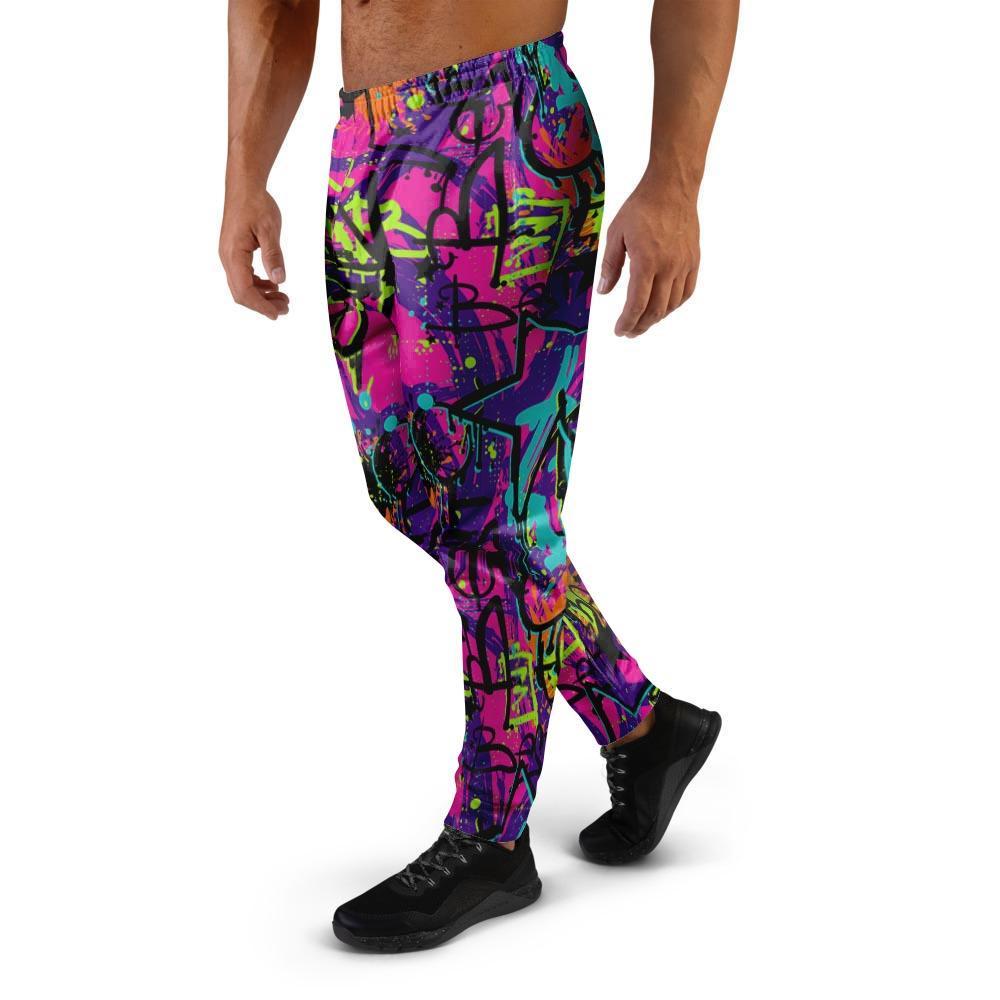 Graffiti Airbrush Print Men's Joggers-grizzshop