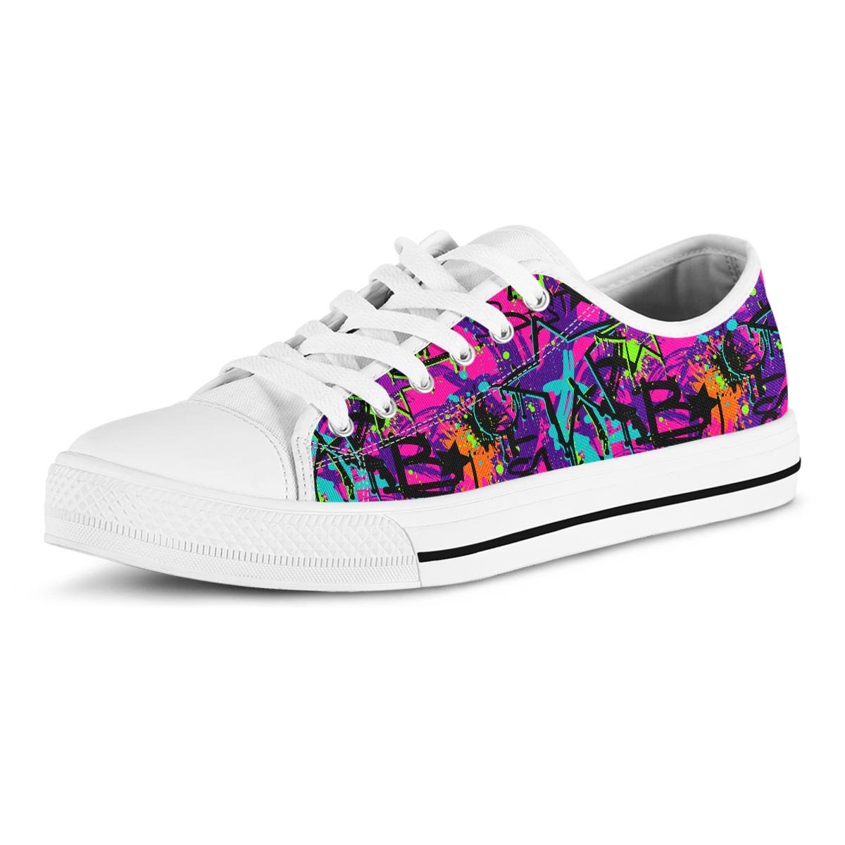 Graffiti Airbrush Print Men's Low Top Shoes-grizzshop