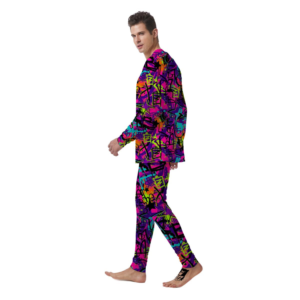 Graffiti Airbrush Print Men's Pajamas-grizzshop