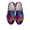 Graffiti Airbrush Print Men's Slip On Sneakers-grizzshop