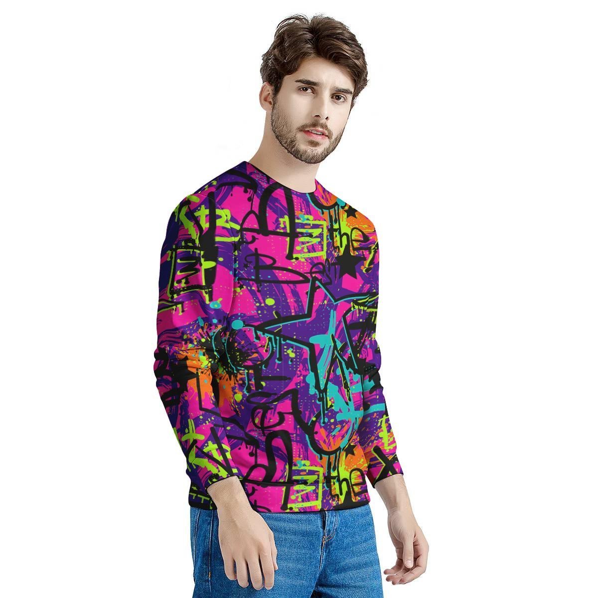 Graffiti Airbrush Print Men's Sweatshirt-grizzshop