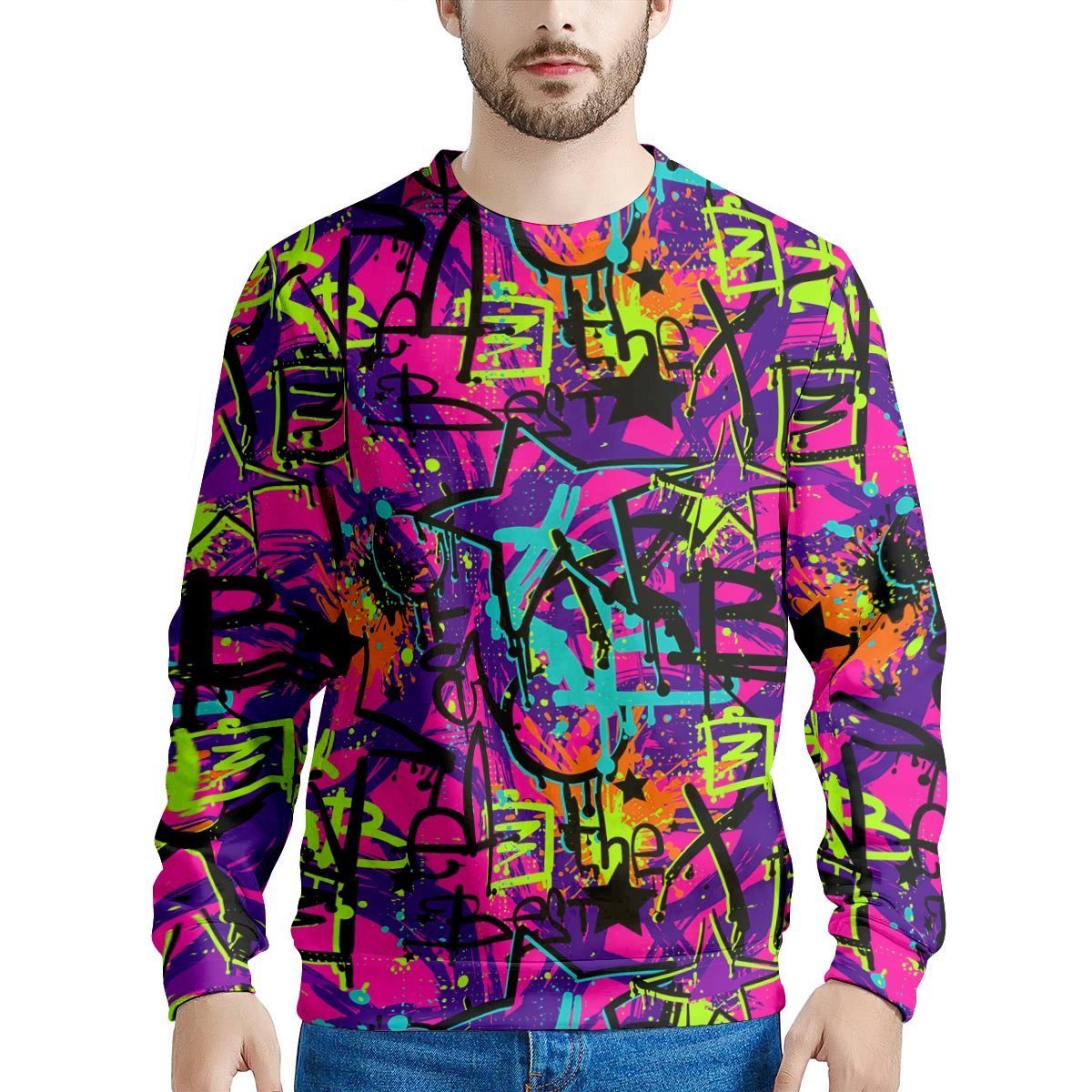 Graffiti Airbrush Print Men's Sweatshirt-grizzshop