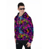 Graffiti Airbrush Print Men's Zip Up Hoodie-grizzshop