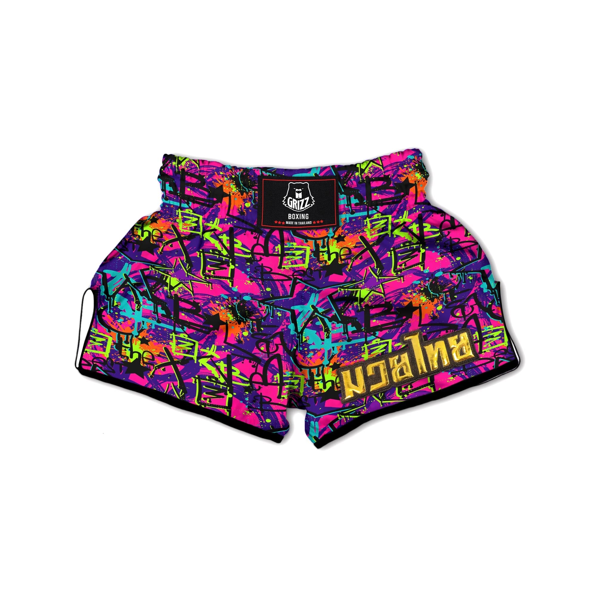 Graffiti Airbrush Print Muay Thai Boxing Shorts-grizzshop