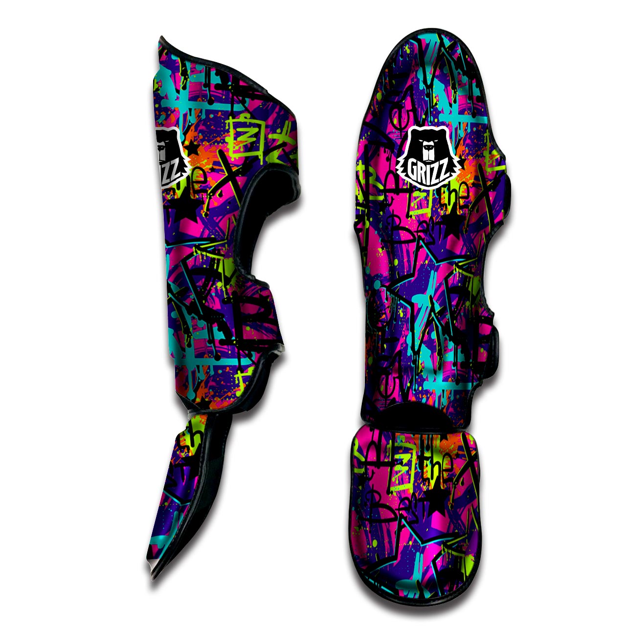 Graffiti Airbrush Print Muay Thai Shin Guard-grizzshop