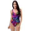 Graffiti Airbrush Print One Piece Swimsuite-grizzshop