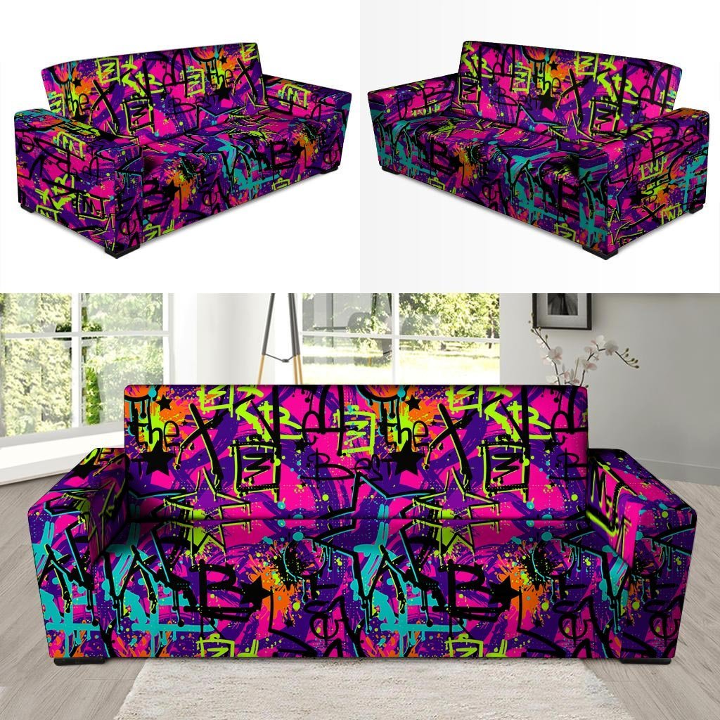 Graffiti Airbrush Print Sofa Cover-grizzshop