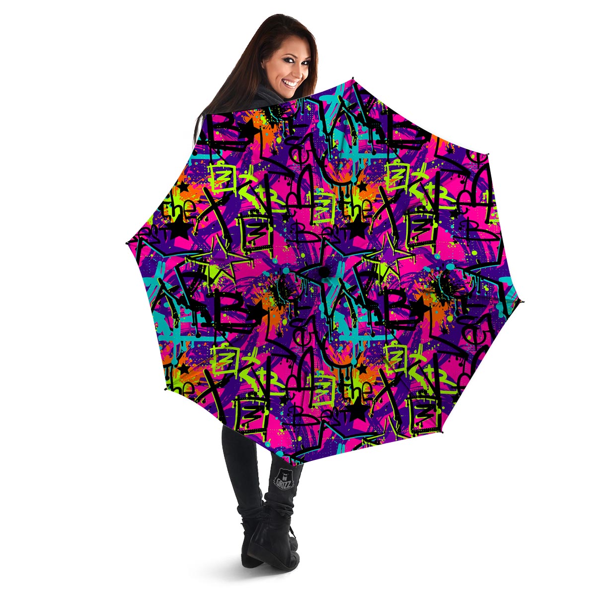 Graffiti Airbrush Print Umbrella-grizzshop