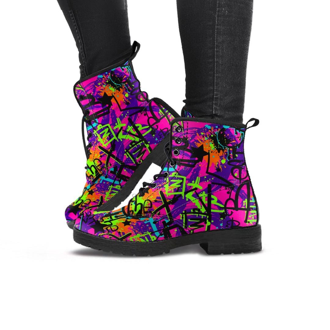 Graffiti Airbrush Print Women's Boots-grizzshop