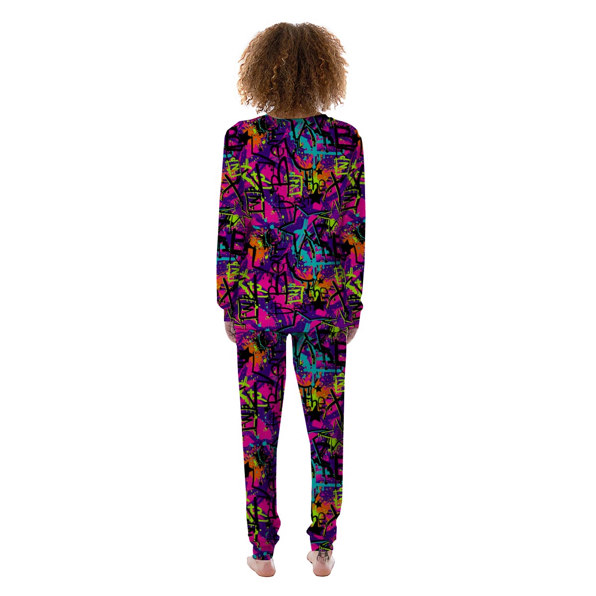 Graffiti Airbrush Print Women's Pajamas-grizzshop