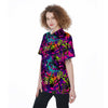 Graffiti Airbrush Print Women's Short Sleeve Shirts-grizzshop