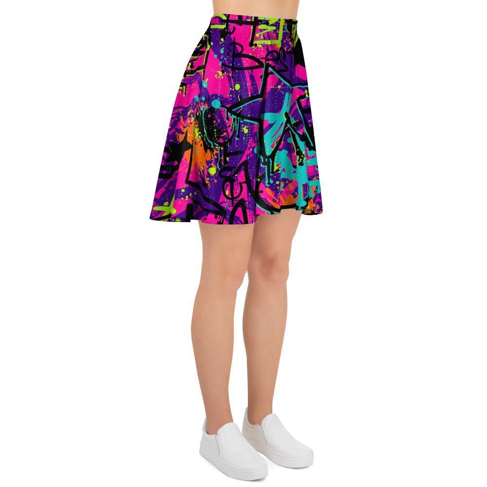 Graffiti Airbrush Print Women's Skirt-grizzshop