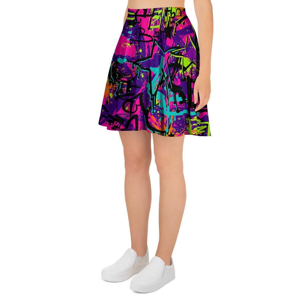 Graffiti Airbrush Print Women's Skirt-grizzshop