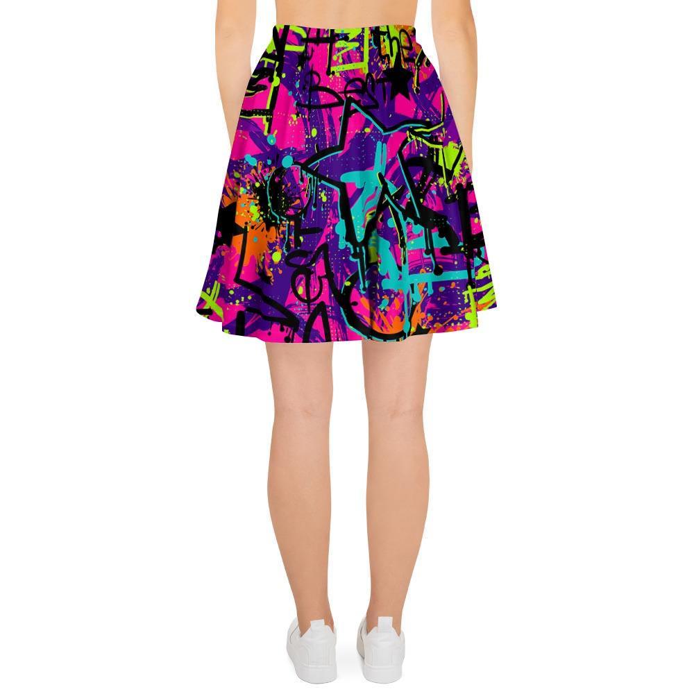 Graffiti Airbrush Print Women's Skirt-grizzshop