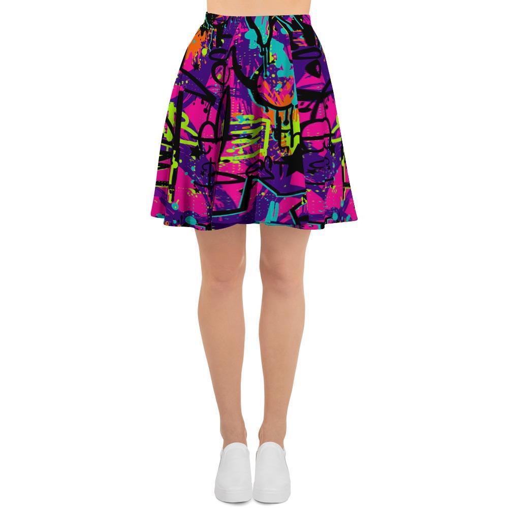 Graffiti Airbrush Print Women's Skirt-grizzshop