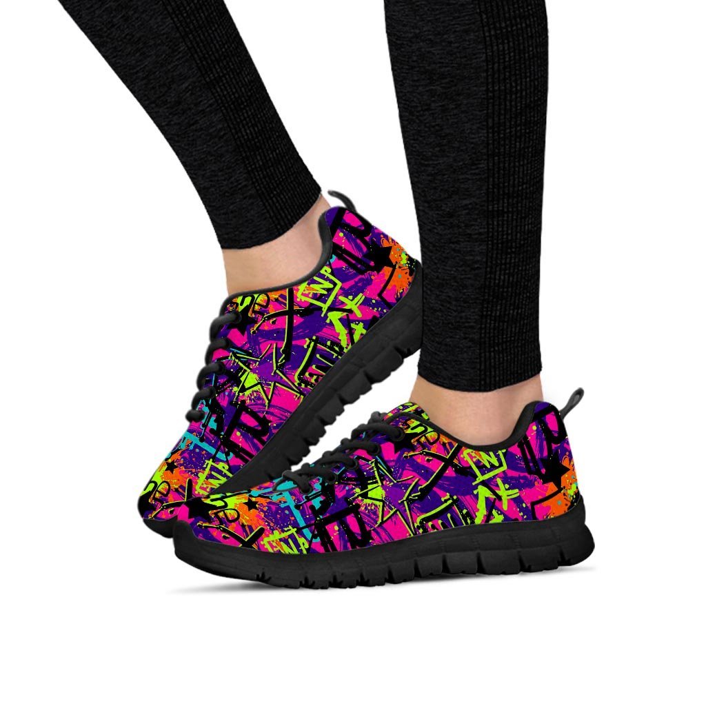 Graffiti Airbrush Print Women's Sneakers-grizzshop