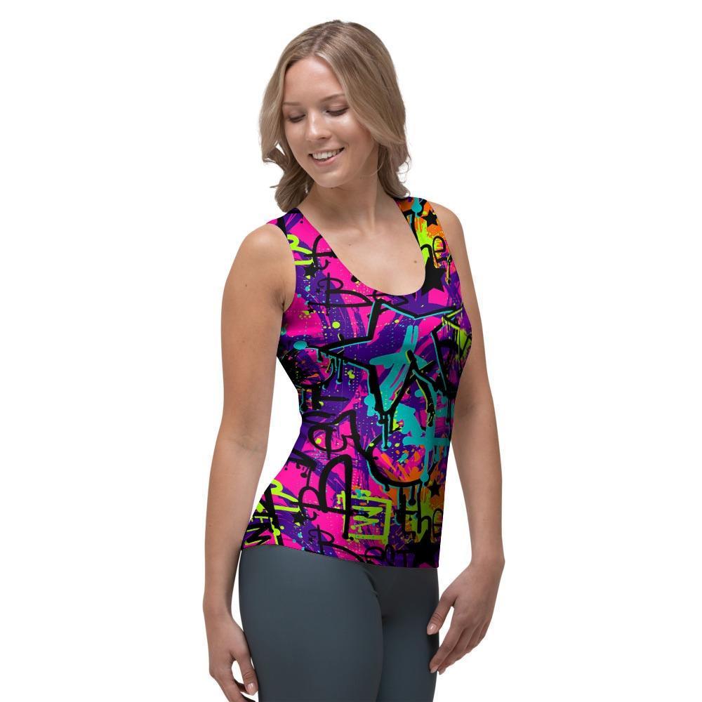 Graffiti Airbrush Print Women's Tank Top-grizzshop