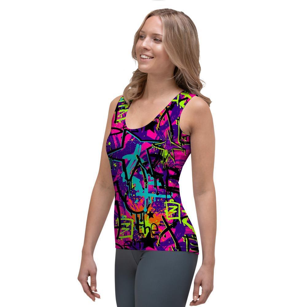 Graffiti Airbrush Print Women's Tank Top-grizzshop