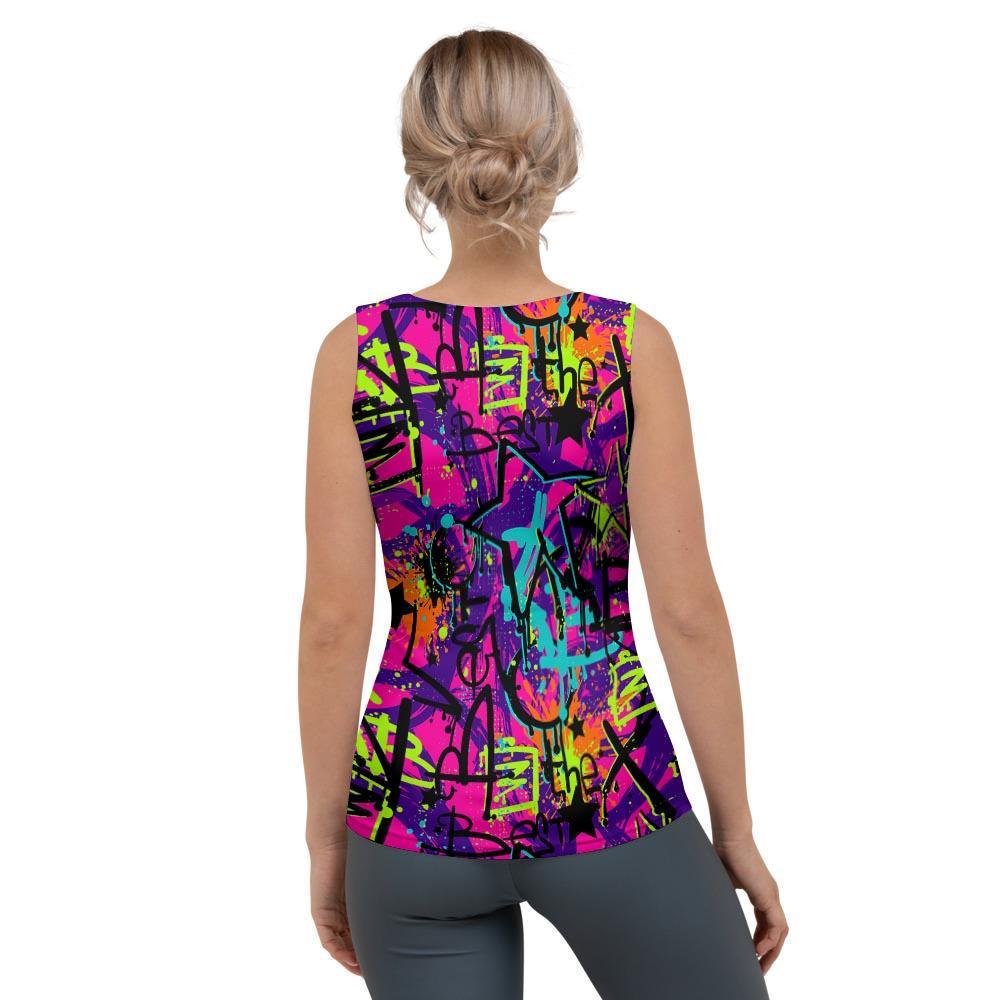 Graffiti Airbrush Print Women's Tank Top-grizzshop