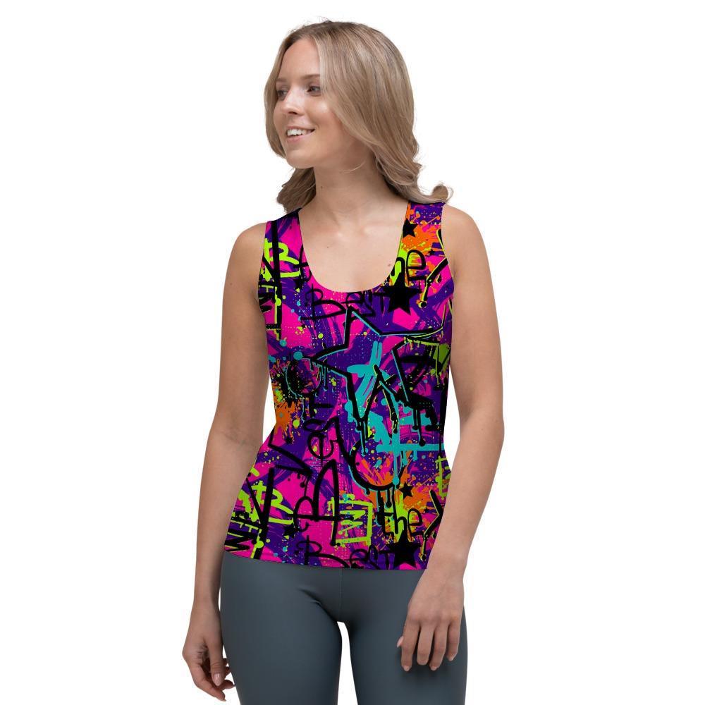 Graffiti Airbrush Print Women's Tank Top-grizzshop