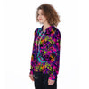 Graffiti Airbrush Print Women's Zip Up Hoodie-grizzshop