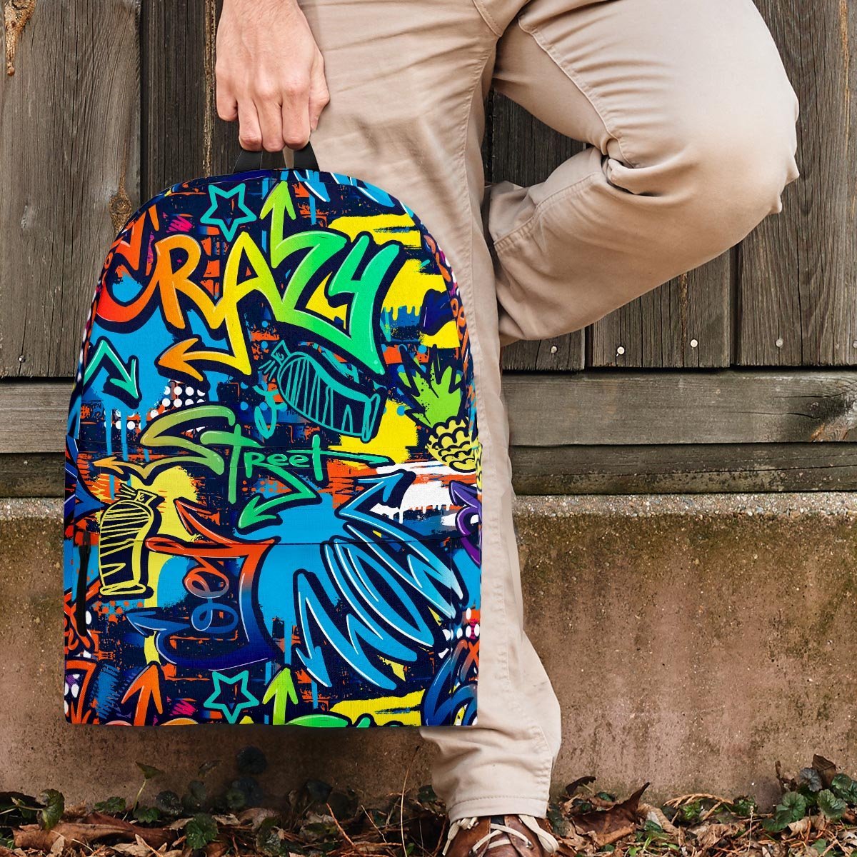 Graffiti Backdrop Print Backpack-grizzshop