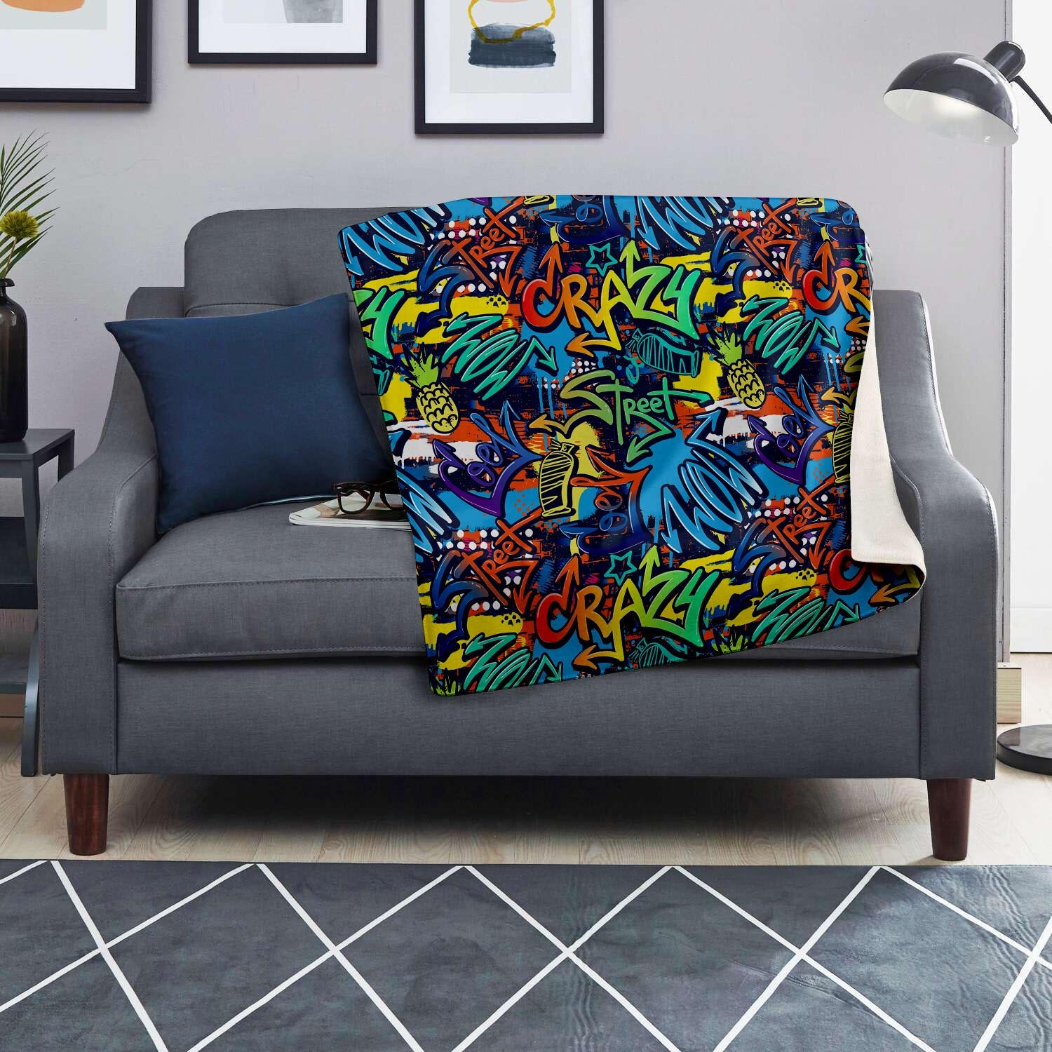 Graffiti Backdrop Print Blanket-grizzshop