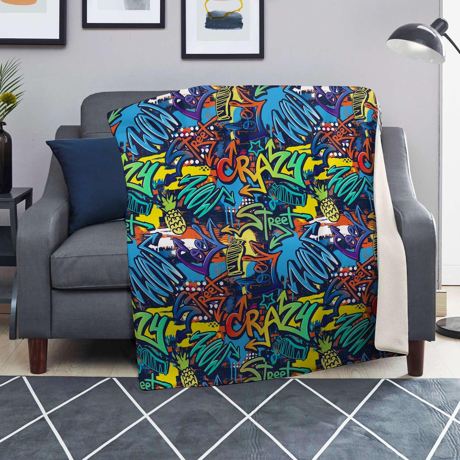 Graffiti Backdrop Print Blanket-grizzshop