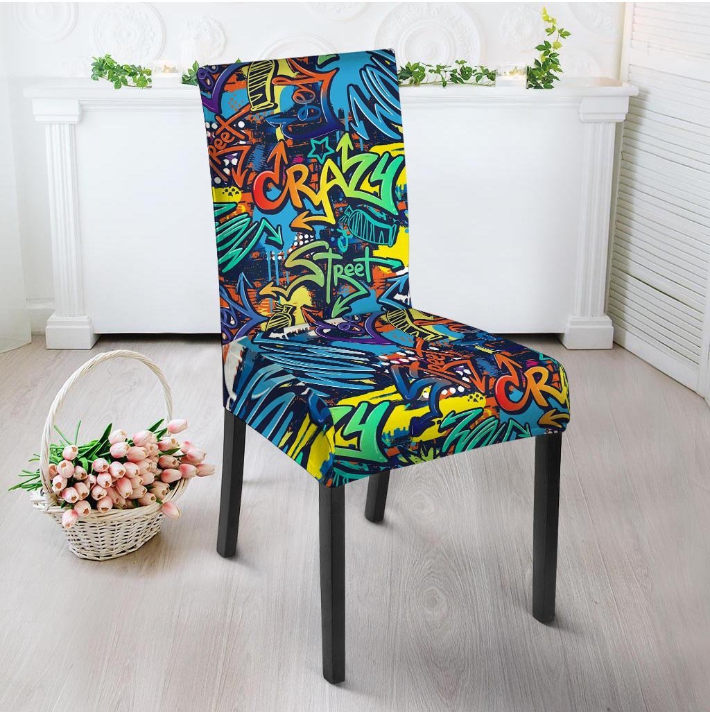 Graffiti Backdrop Print Chair Cover-grizzshop