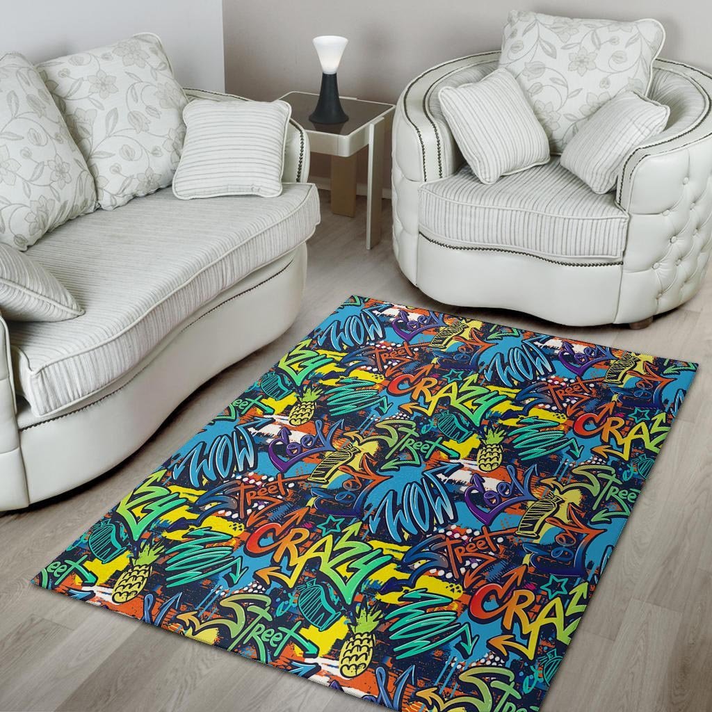 Graffiti Backdrop Print Floor Mat-grizzshop