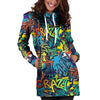 Graffiti Backdrop Print Hoodie Dress-grizzshop