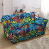 Graffiti Backdrop Print Loveseat Cover-grizzshop