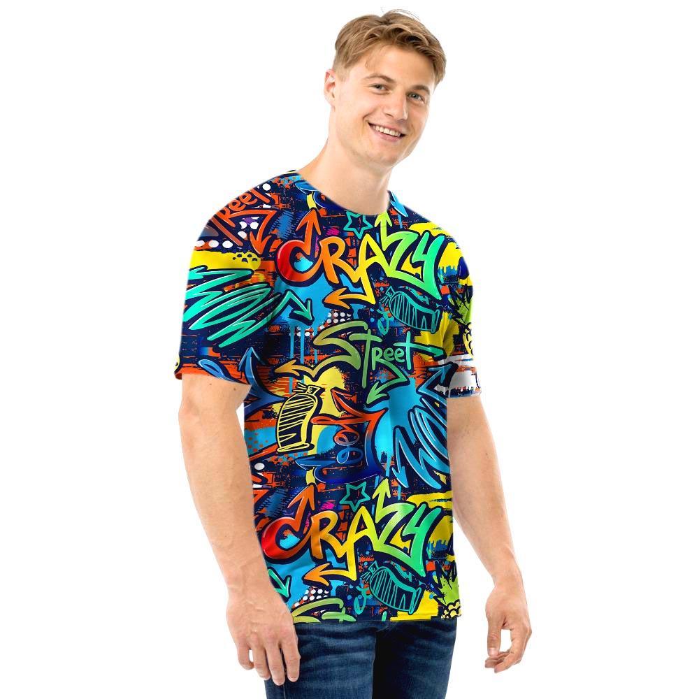 Graffiti Backdrop Print Men T Shirt-grizzshop