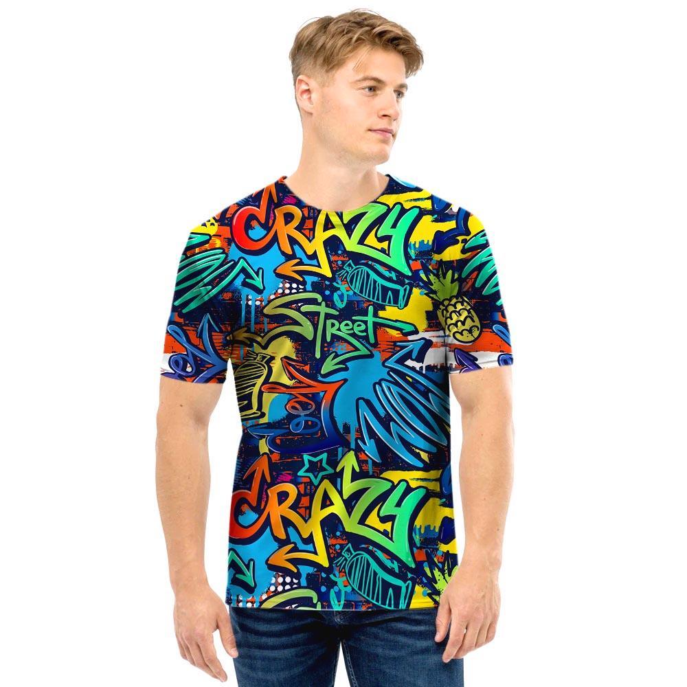 Graffiti Backdrop Print Men T Shirt-grizzshop