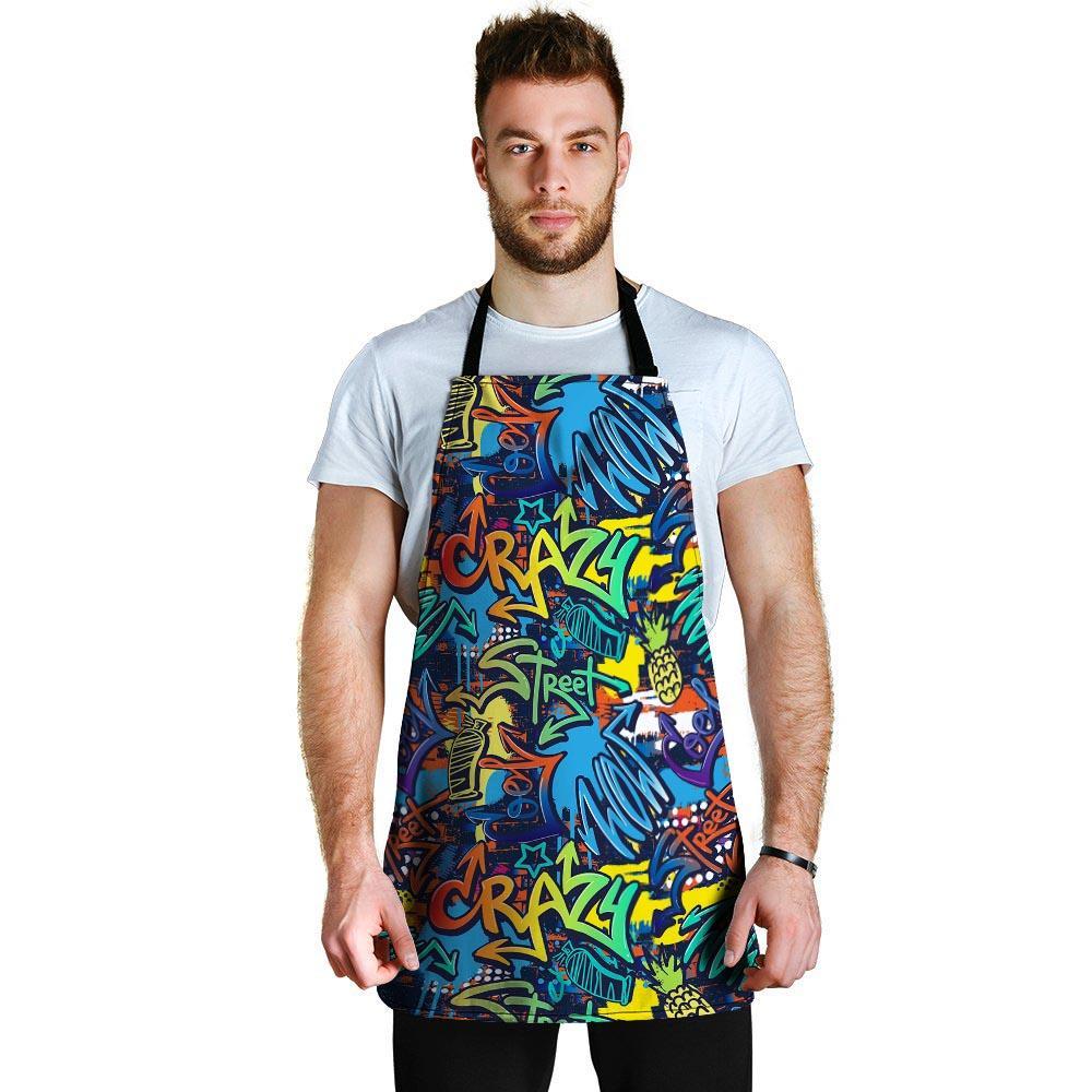 Graffiti Backdrop Print Men's Apron-grizzshop