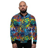 Graffiti Backdrop Print Men's Bomber Jacket-grizzshop