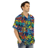 Graffiti Backdrop Print Men’s Hawaiian Shirt-grizzshop