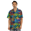 Graffiti Backdrop Print Men’s Hawaiian Shirt-grizzshop