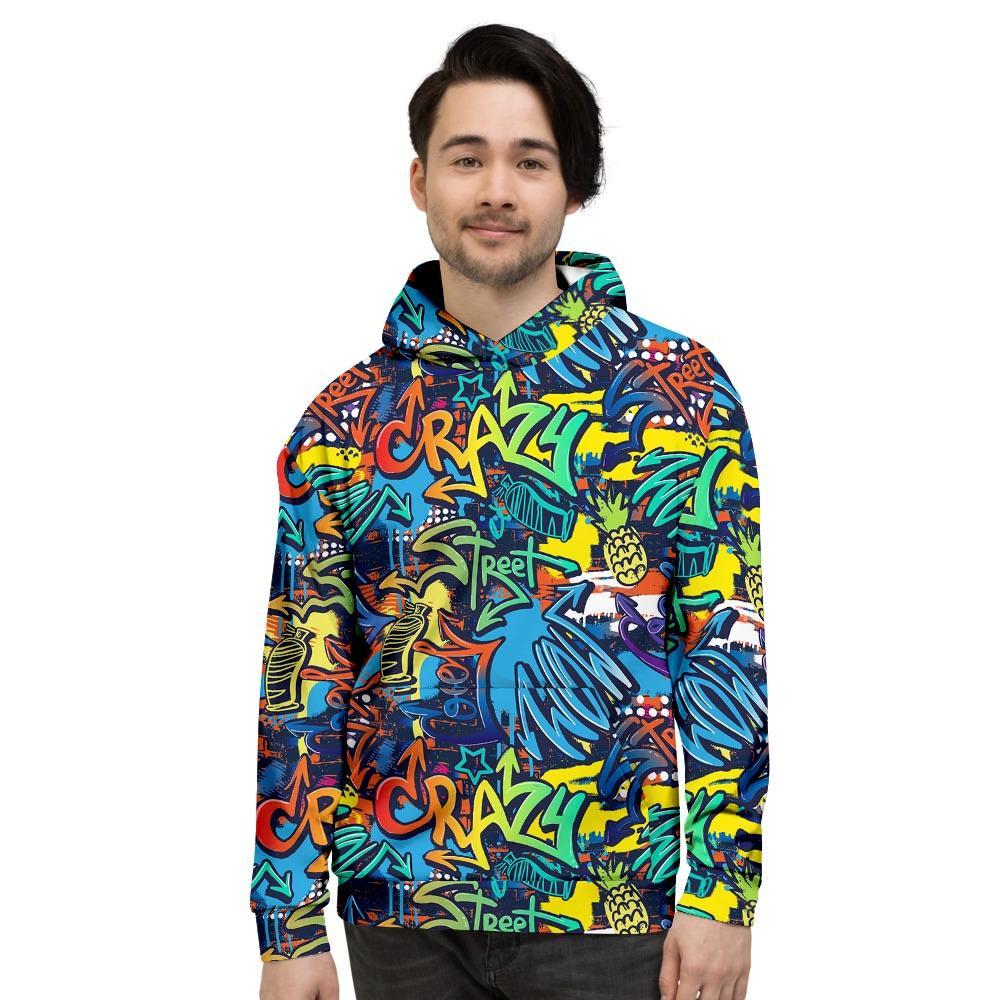 Graffiti Backdrop Print Men's Hoodie-grizzshop