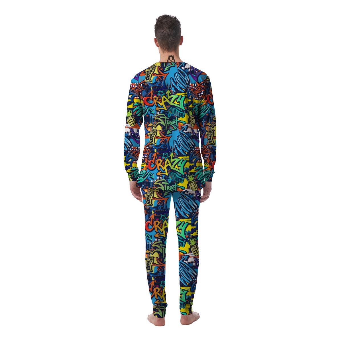 Graffiti Backdrop Print Men's Pajamas-grizzshop