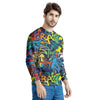 Graffiti Backdrop Print Men's Sweatshirt-grizzshop