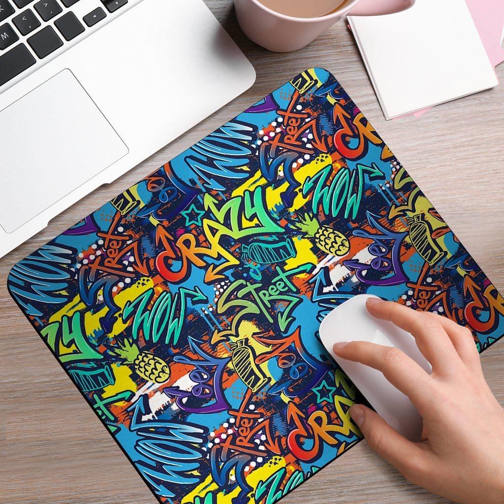 Graffiti Backdrop Print Mouse Pad-grizzshop