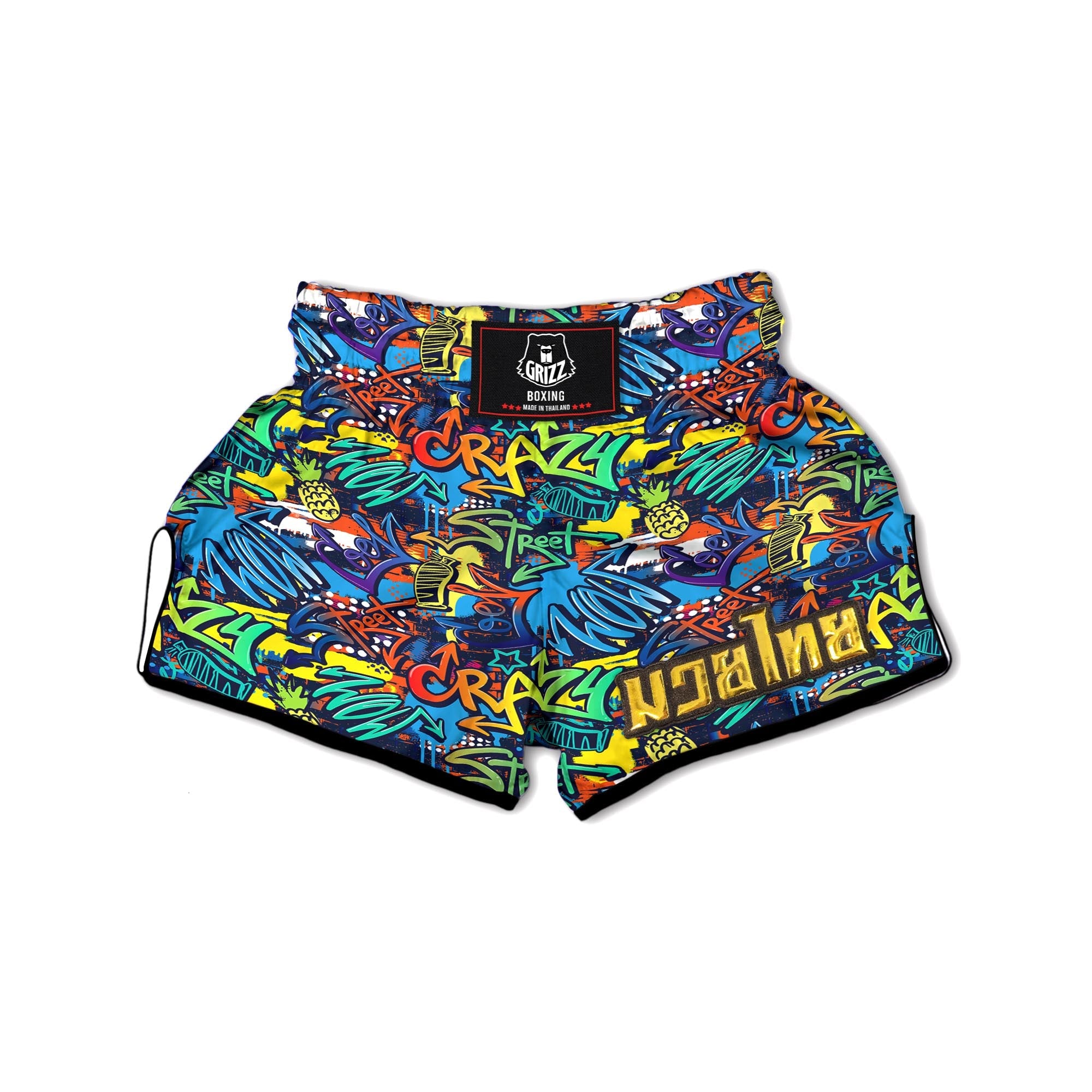 Graffiti Backdrop Print Muay Thai Boxing Shorts-grizzshop