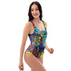 Graffiti Backdrop Print One Piece Swimsuite-grizzshop