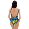 Graffiti Backdrop Print One Piece Swimsuite-grizzshop