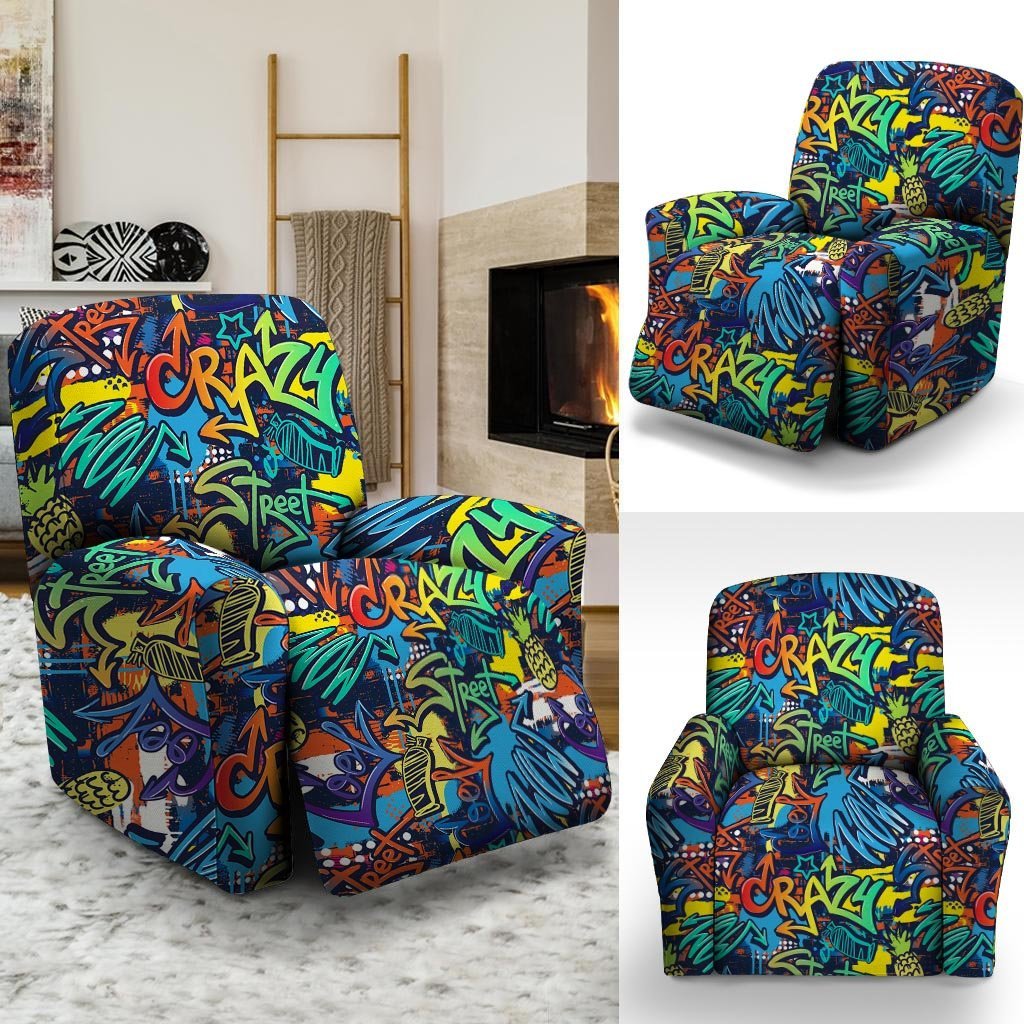 Graffiti Backdrop Print Recliner Cover-grizzshop