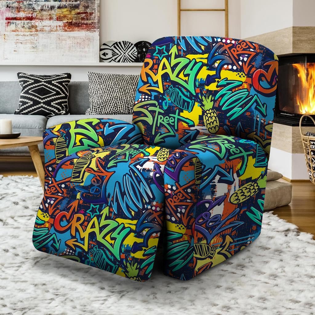 Graffiti Backdrop Print Recliner Cover-grizzshop