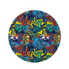 Graffiti Backdrop Print Round Rug-grizzshop